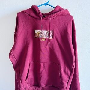 Maroon Graphic Pullover Hoodie